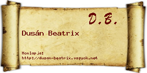 Dusán Beatrix névjegykártya
